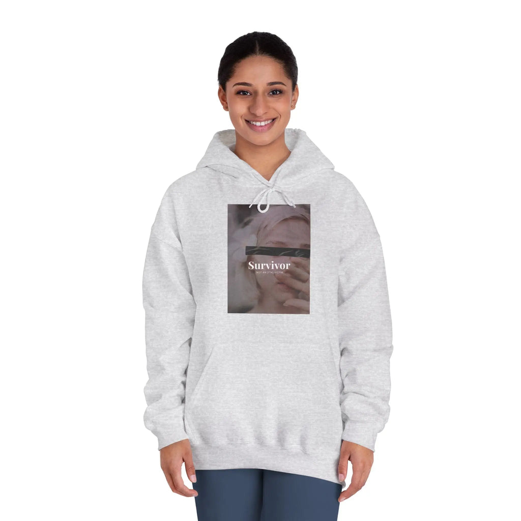 Survivor Photo Hoodie — QR Code Back Pullover Printify
