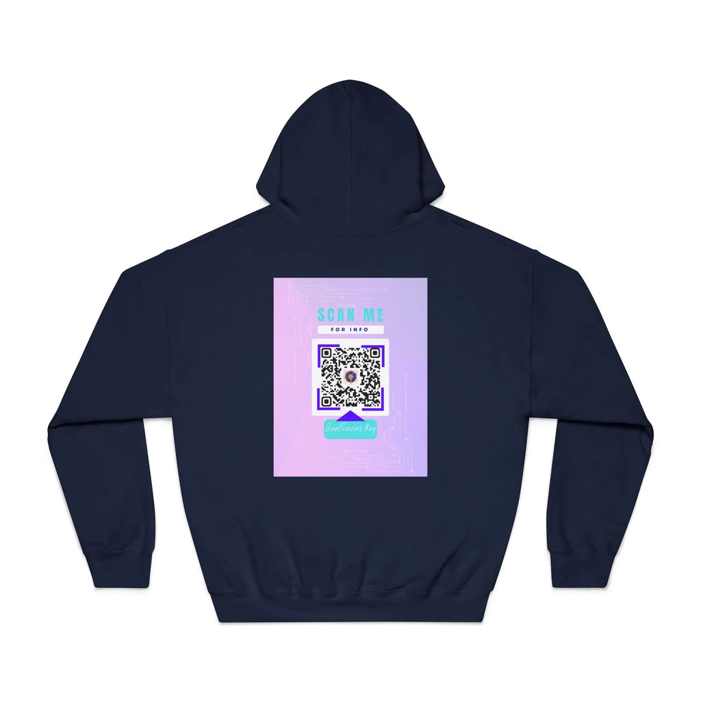 Survivor Photo Hoodie — QR Code Back Pullover Printify