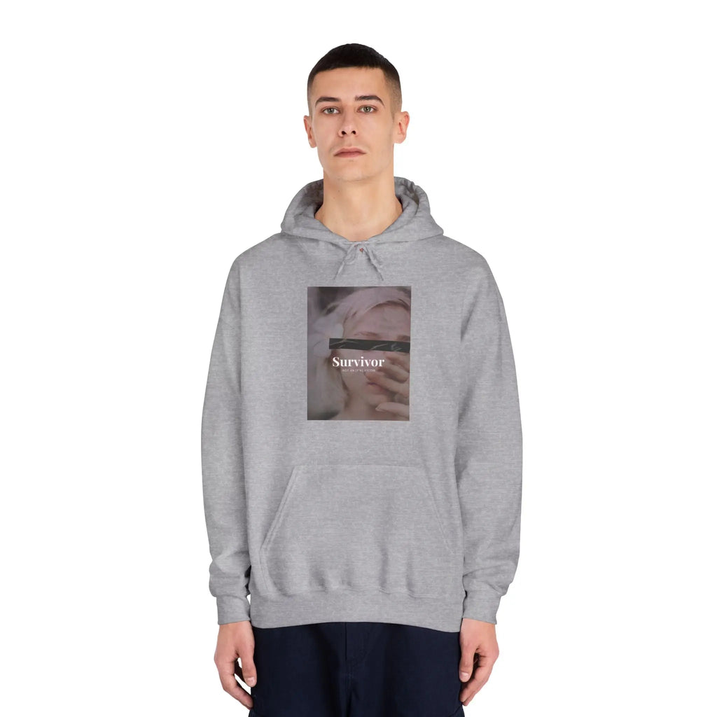 Survivor Photo Hoodie — QR Code Back Pullover Printify