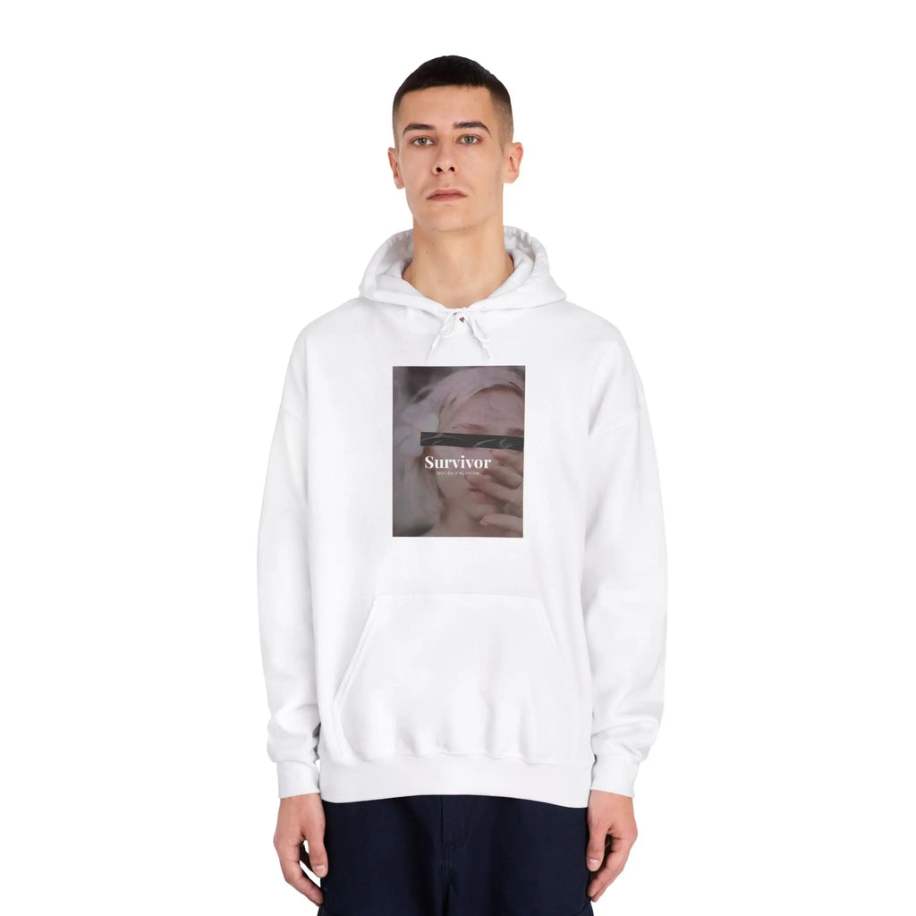 Survivor Photo Hoodie — QR Code Back Pullover Printify