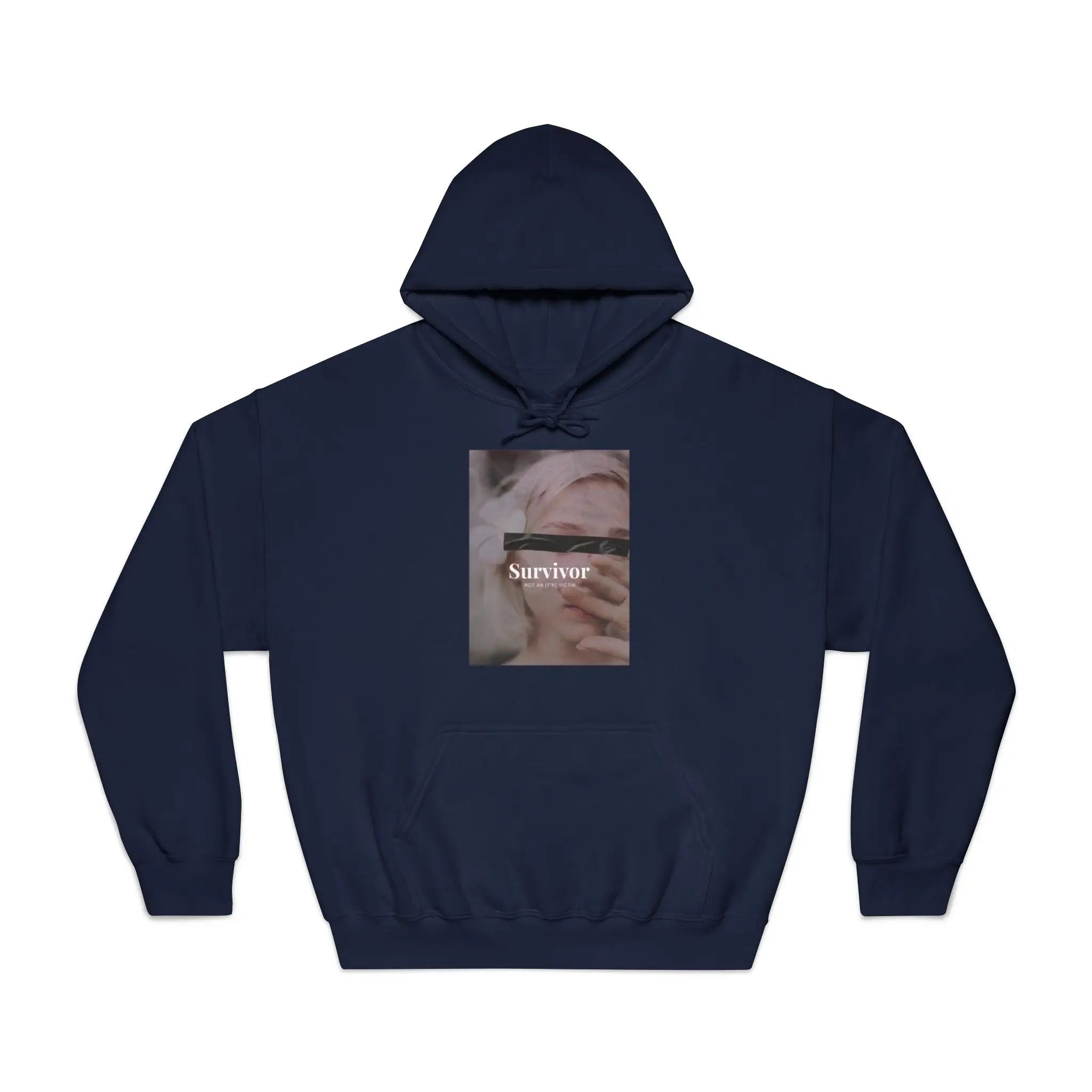 Survivor Photo Hoodie — QR Code Back Pullover Printify