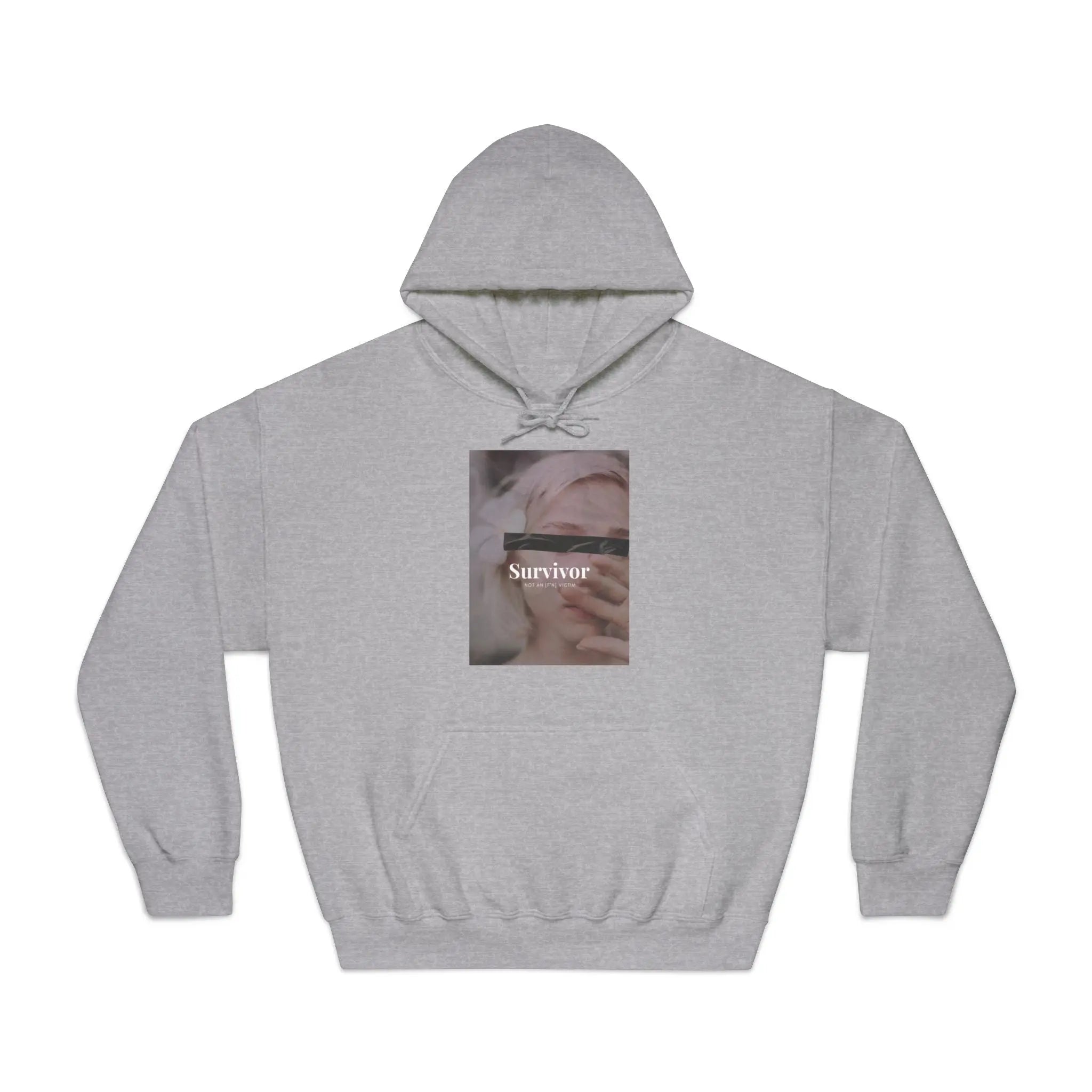 Survivor Photo Hoodie — QR Code Back Pullover Printify