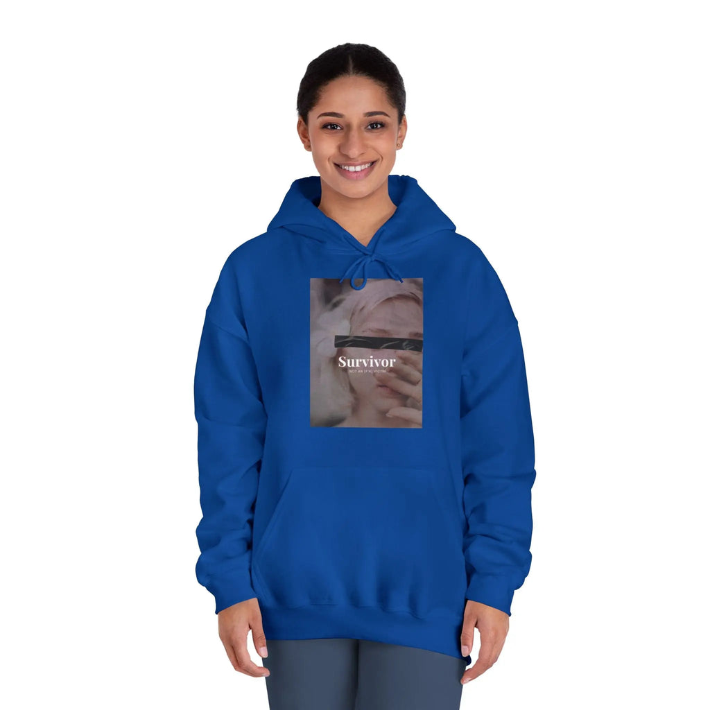 Survivor Photo Hoodie — QR Code Back Pullover Printify