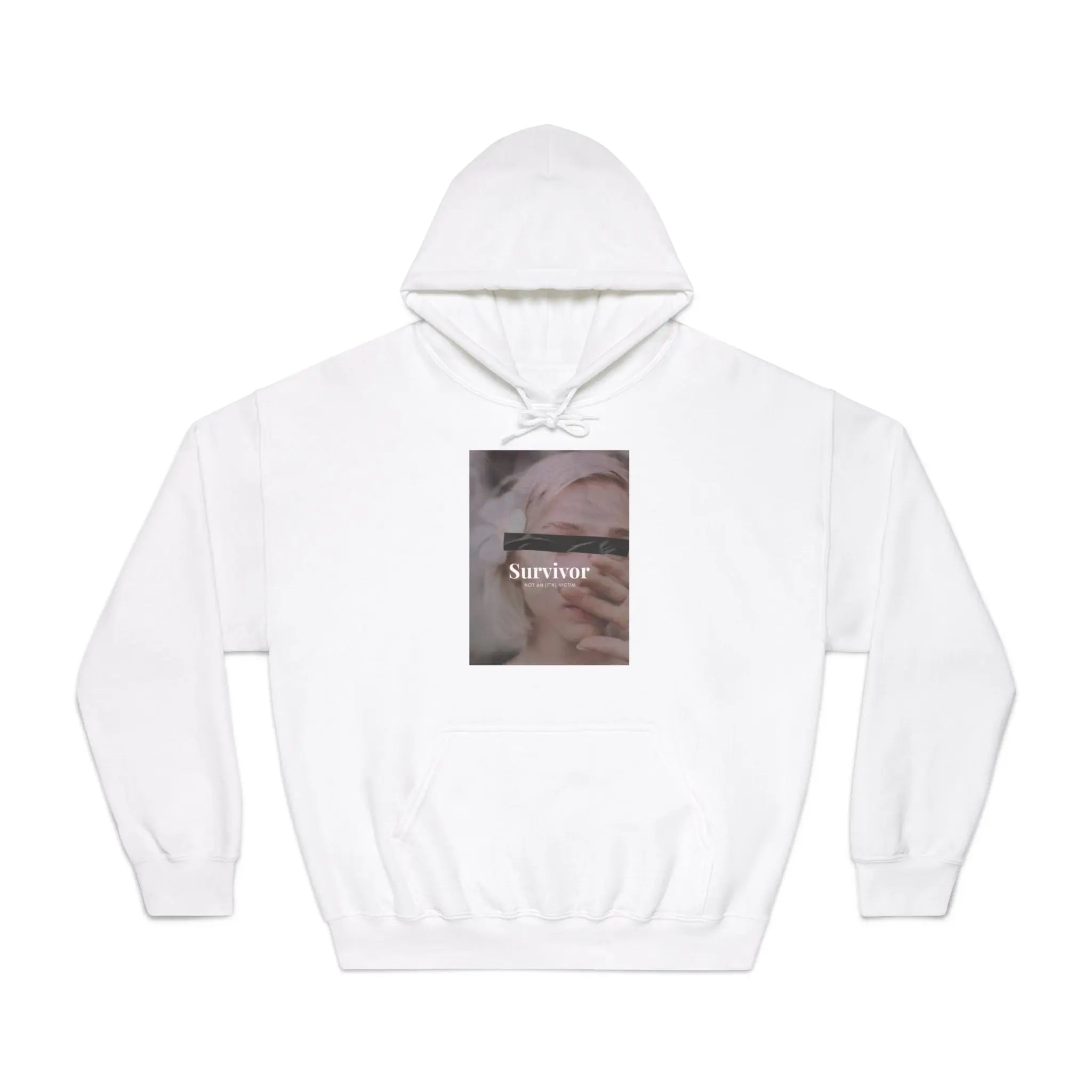 Survivor Photo Hoodie — QR Code Back Pullover Printify