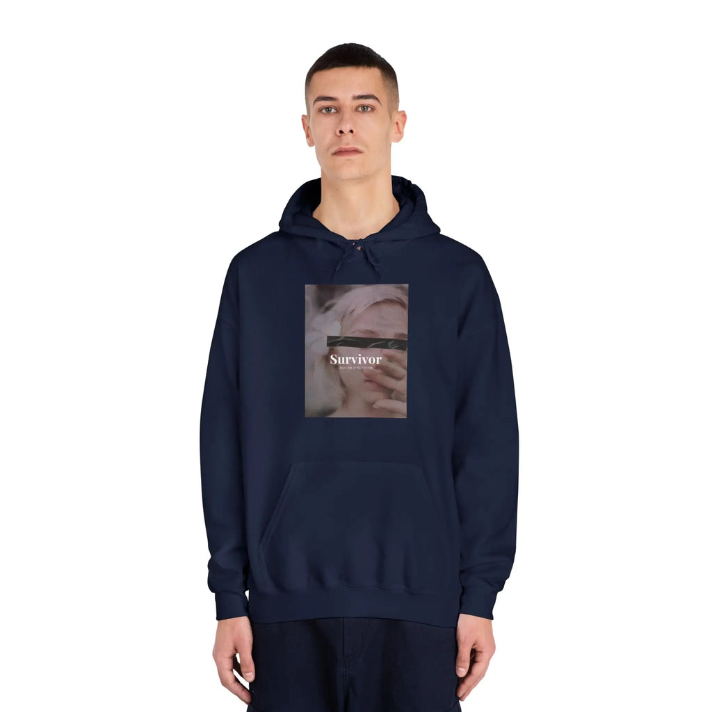 Survivor Photo Hoodie — QR Code Back Pullover Printify