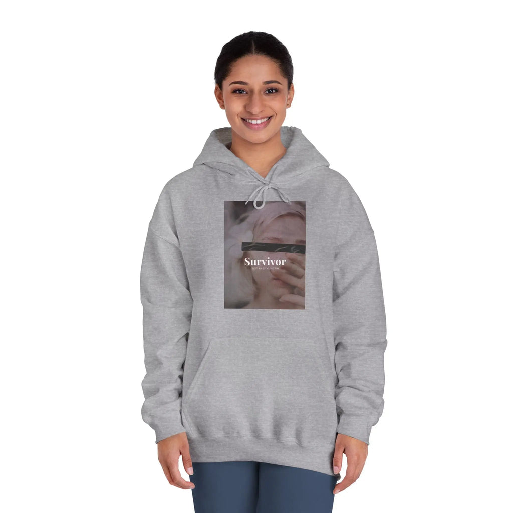 Survivor Photo Hoodie — QR Code Back Pullover Printify