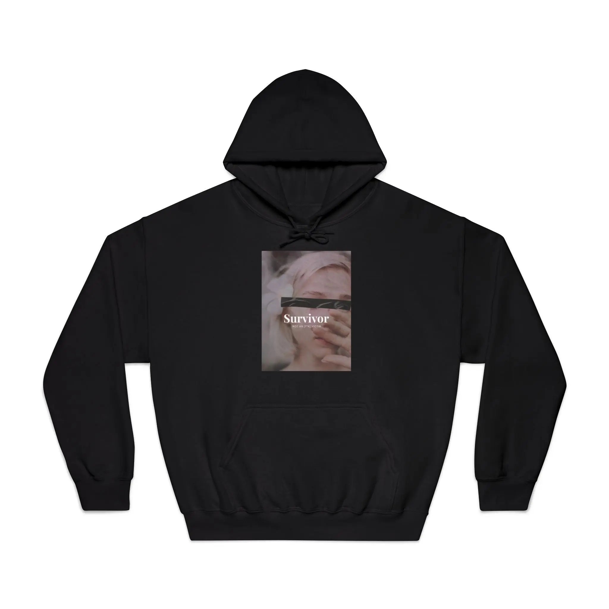 Survivor Photo Hoodie — QR Code Back Pullover Printify