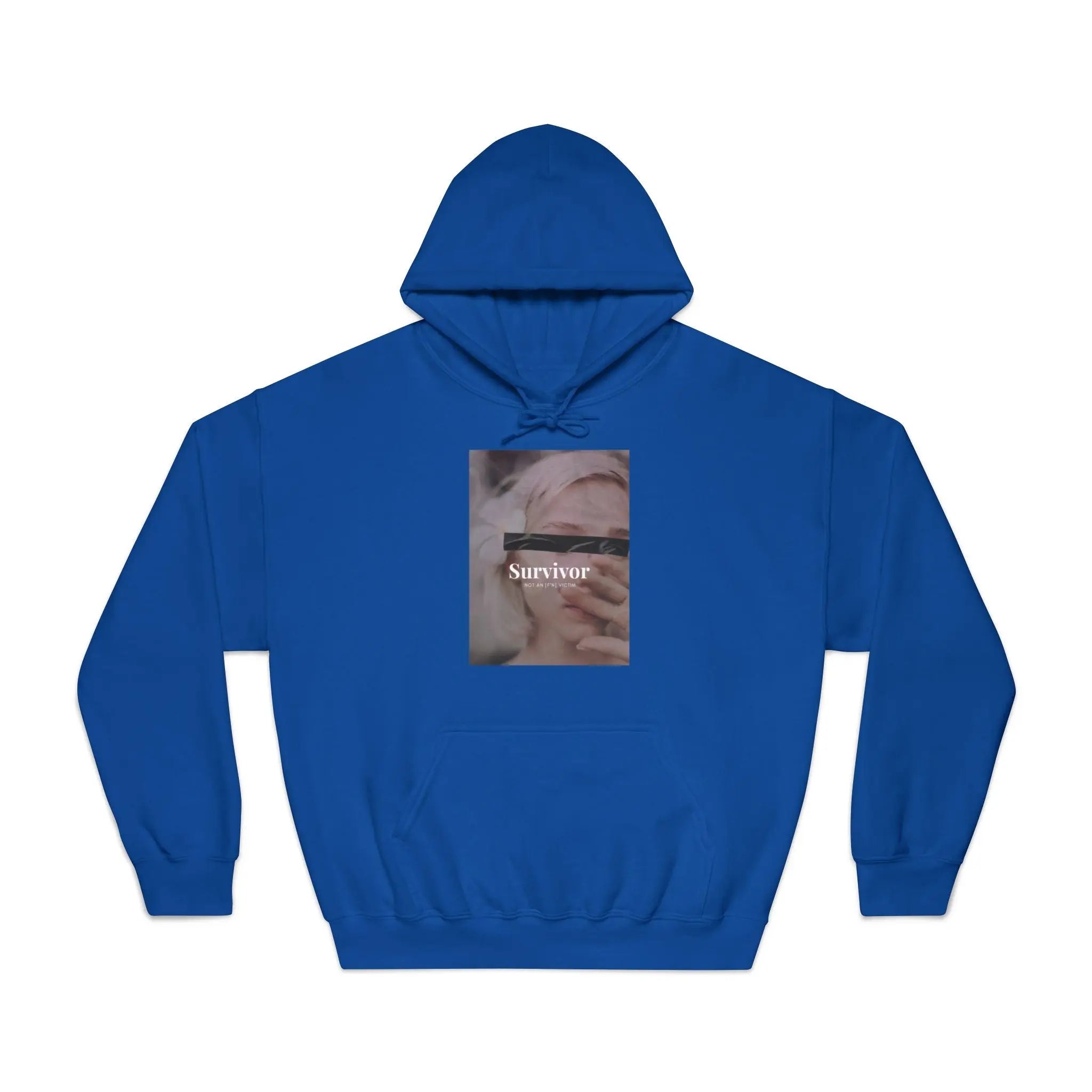 Survivor Photo Hoodie — QR Code Back Pullover Printify