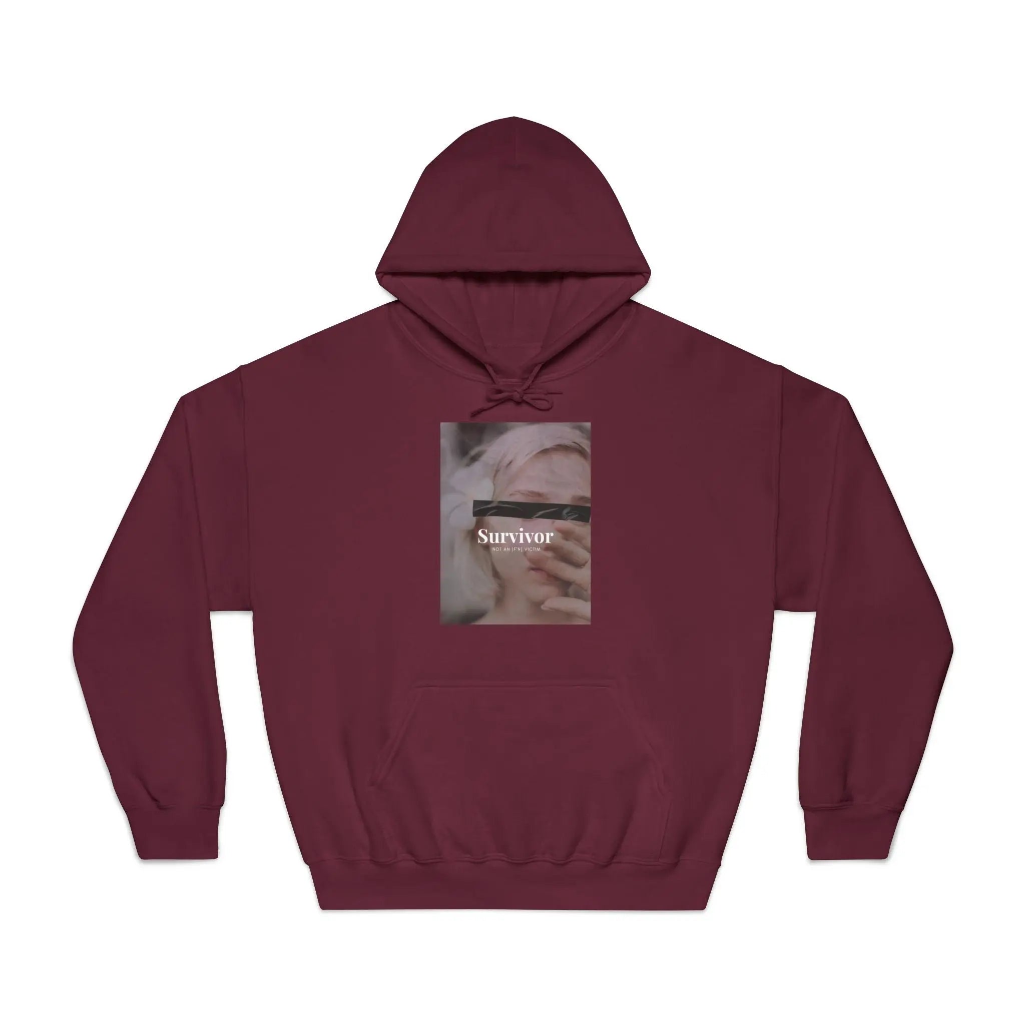 Survivor Photo Hoodie — QR Code Back Pullover Printify