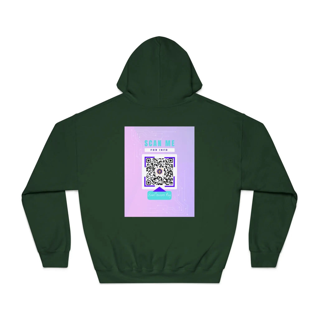Survivor Photo Hoodie — QR Code Back Pullover Printify