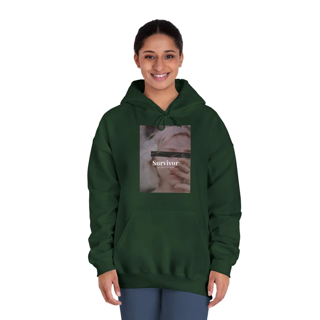 Survivor Photo Hoodie — QR Code Back Pullover Printify