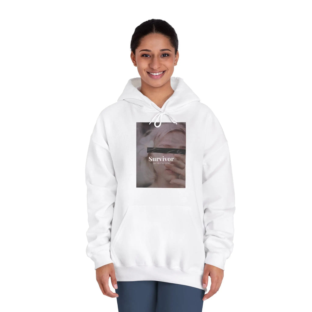 Survivor Photo Hoodie — QR Code Back Pullover Printify