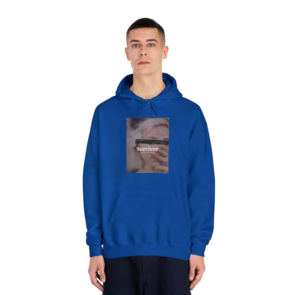Survivor Photo Hoodie — QR Code Back Pullover Printify