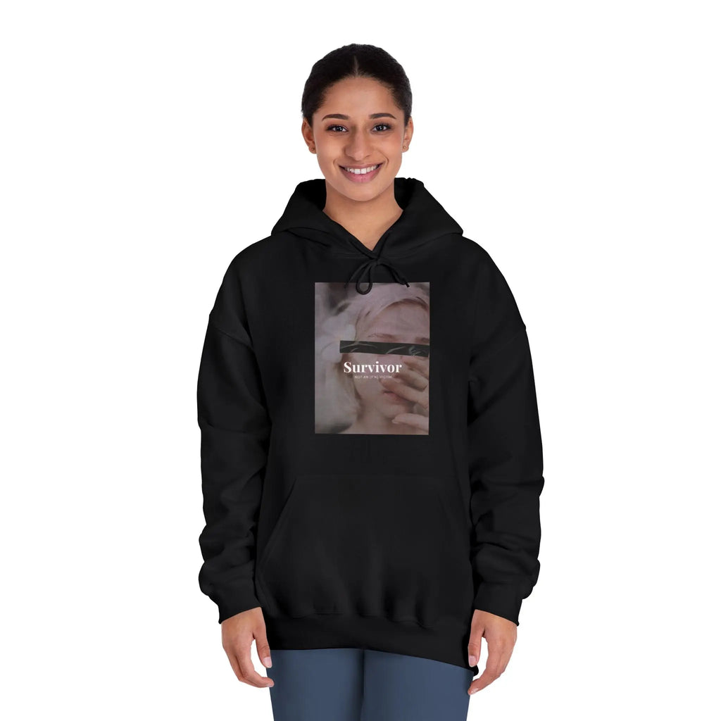 Survivor Photo Hoodie — QR Code Back Pullover Printify