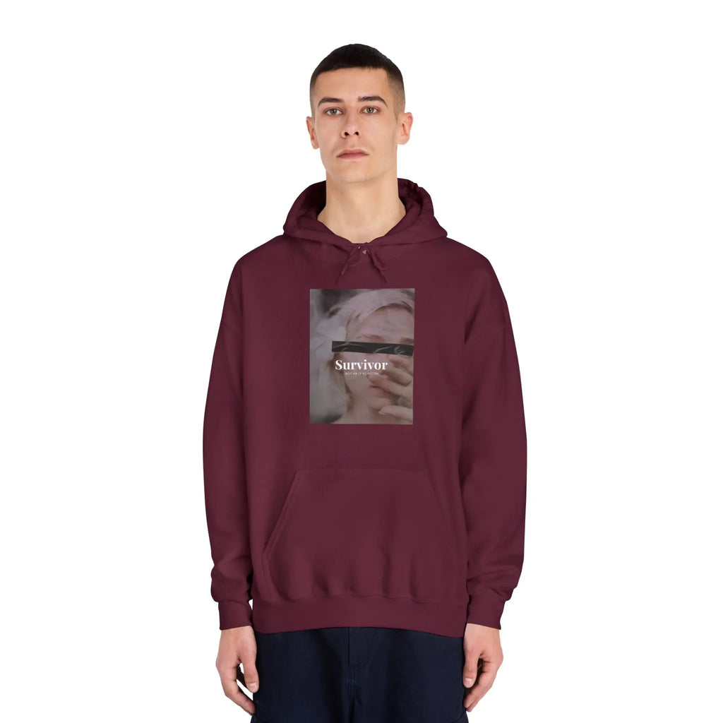 Survivor Photo Hoodie — QR Code Back Pullover Printify