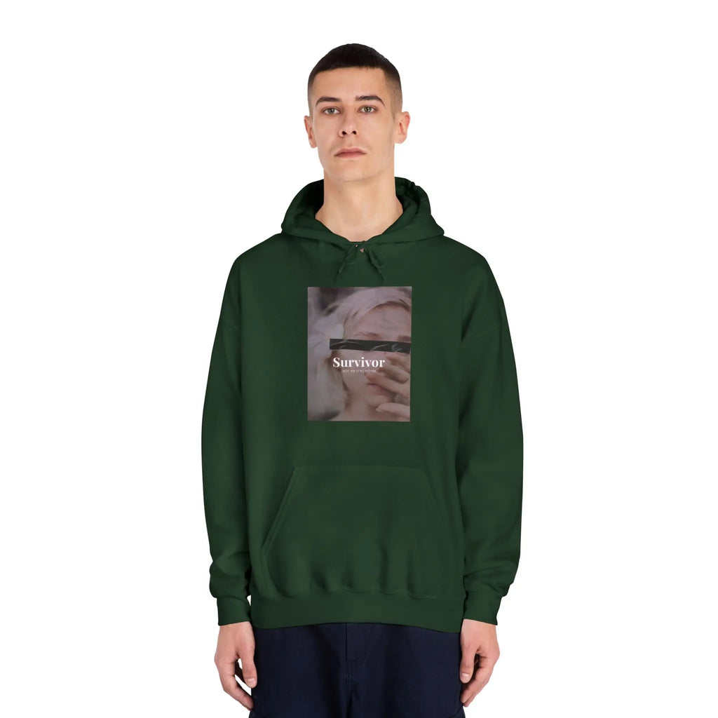 Survivor Photo Hoodie — QR Code Back Pullover Printify