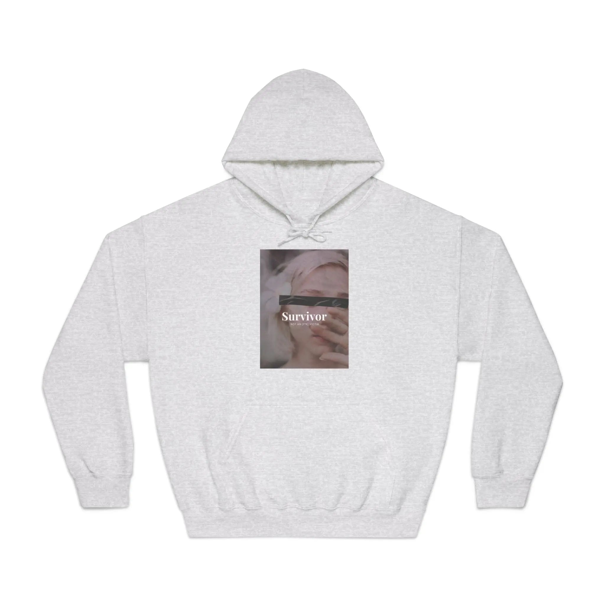 Survivor Photo Hoodie — QR Code Back Pullover Printify