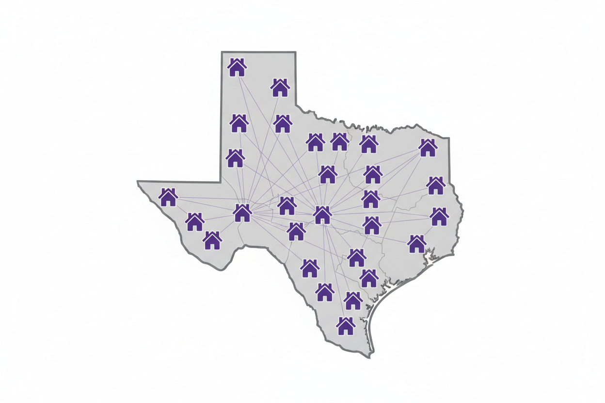 Make the houses purple